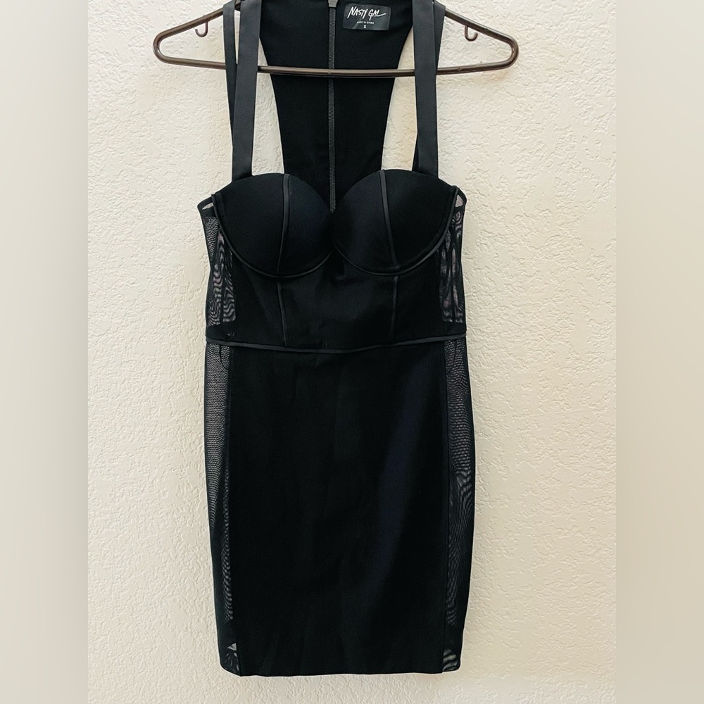 Nasty‎ Gal black body con dress with mesh sides